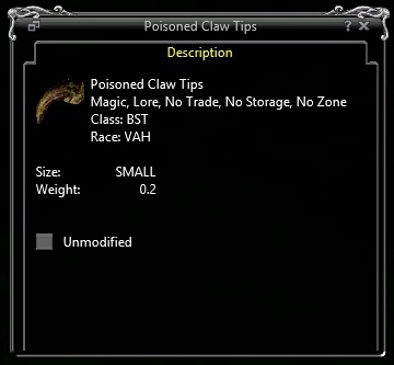 Poisoned Claw Tips