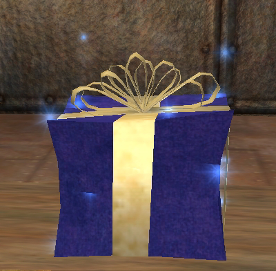 purple wrapped gift box