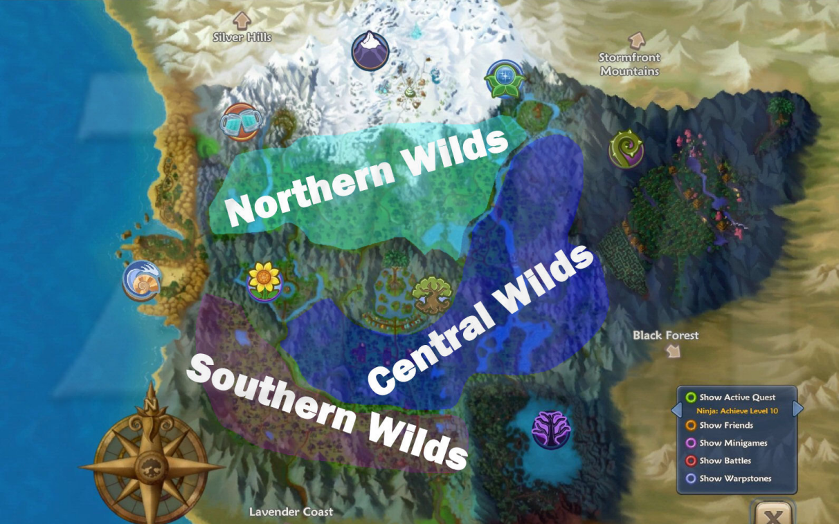 Wilds sectors, courtsey of Darqflame
