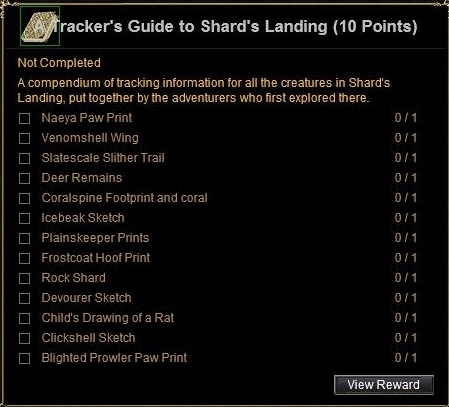 tracker&#39;s guide to shard&#39;s landing