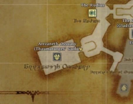 A map of the guild in Ul'Dah.