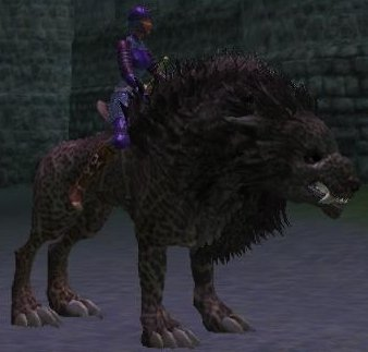 Black Spotted Warg with Red Saddle 