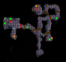 Deep Mines map with location marks for Primary and Bonus goals