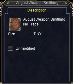 August Weapon Smithing :: Items :: EverQuest :: ZAM