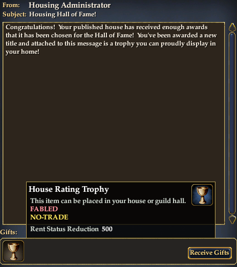 Housing Trophy Mail