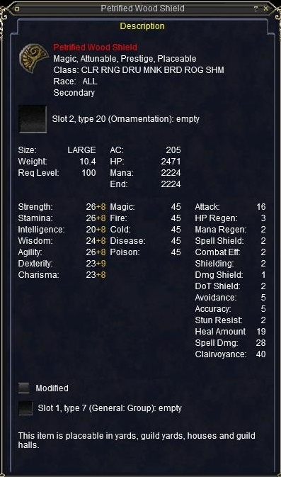 Petrified Wood Shield :: Items :: EverQuest :: ZAM