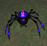 a glowing black spider
