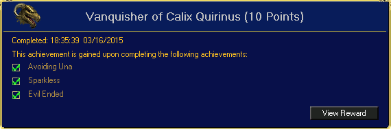 Raid Achievement Requirements - Vanquisher of Calix Quirinus