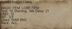 Spined Dragon Claws - Project 1999 Wiki